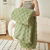 Недорогие Тонкие одеяла и пледы-одеяло для кондиционера, легкое вафельное покрывало из флиса для дивана, кровати, сна в офисе или использования летом, уютное одеяло для небольшого ворса или покрывало на плечо