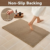 abordables Alfombra de baño absorbente-Alfombra de baño tipo gofre, alfombras de baño bohemias antideslizantes y lavables, ultrasuaves, súper absorbentes y de secado rápido, decoración rústica para el baño