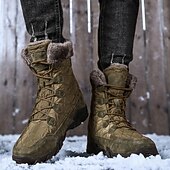 cheap Winter &amp; Snow Boots-Tan Suede Men's Winter Boots with Fur Lining – Warm and Durable Footwear for Snowy Adventures and Outdoor Holiday Activities