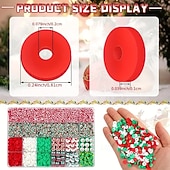 abordables kit para hacer cuentas-Cuentas navideñas para hacer joyas, dijes, cuentas de arcilla para pulseras, collares, manualidades, juego de cuentas de polímero, kit de joyería navideña hecho a mano, accesorios para manualidades