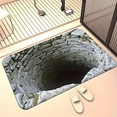 preiswerte Fußmatten-Fußmatte Belgisches Samt gedruckte Eingangsteppich weich rutschfest waschbar 3D-visuelles Tiefenloch-Design Fußmatte innen außen Teppich für Küche Schlafzimmer Badezimmer dekorativer Teppich