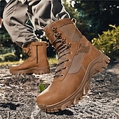 economico Scarponi da trekking-stivali da combattimento impermeabili marroni da uomo con suola ammortizzante e supporto rinforzato alla caviglia, calzature tattiche resistenti per lavoro, escursionismo e campeggio