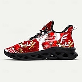 Χαμηλού Κόστους Ανδρικά Χριστουγεννιάτικα Παπούτσια-Ανδρικά αθλητικά παπούτσια με χριστουγεννιάτικο στολίδι – έντονο σχέδιο με κόκκινες και πράσινες πινελιές, ιδανικά για χριστουγεννιάτικα πάρτι και εορταστικές συγκεντρώσεις