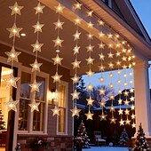 Недорогие LED ленты-Новые светодиодные занавесные звёздные гирлянды работающие от USB с дистанционным управлением для праздничных гирлянд на террасе на заднем дворе для вечеринки многоцветное освещение