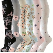 economico Calzini-Per donna Calzettoni All'aperto Quotidiano Ferie Fiore Poliestere Essenziale Classico Casual Elastico Caldo 6 Paia