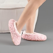billige Hjem Tøfler-damesokker med fuzzy stjernemønster på gulvet, tykke bomulls-plysj-tøffelsokker for vinterhjemmet eller søvn, varme, koselige sklisikre innesokker