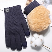 baratos Luvas-Mulheres 1 par Luvas de Inverno / luvas de malha / Luvas sem dedos Básico / Ao ar livre Luvas - Cor Sólida Dedo Total