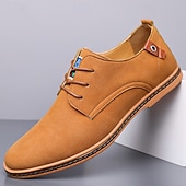 abordables Occasionnel-Homme Basket Chaussures de confort Marche Occasionnel Quotidien Soirée &amp; Fête Daim Chaud À lacets Brun foncé Noir Jaune Été Printemps