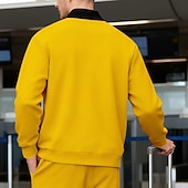baratos Jaquetas Casuais-Homens jaqueta leve Jaqueta casual Férias Diário Respirável Bolsos Primavera Outono Bloco de cor Moda Clássico Colarinho Chinês Padrão Preto Amarelo Vermelho Azul Marinha Azul Royal Casaco