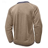 economico Magliette casual da uomo-Per uomo Maglietta Maglia Henley Camicia a Maniche Lunghe Manica Lunga Henley Primavera Autunno Blocco di colori Moda Designer Essenziale Tasche Vacanza Streetwear Uscire Rosso scuro Nero Blu marino