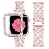 cheap Apple Watch Bands-Sport Band Modern Buckle Jewelry Bracelet Compatible with Apple Watch band 38mm 40mm 41mm 42mm 44mm 45mm 49mm Women Glitter Bling Diamond Stainless Steel Strap Replacement Wristband for iwatch Ultra
