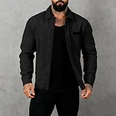 economico Giubbotti Casual-Per uomo Giacca Leggera Giacca in Velluto a Coste Giacca Cargo Giacca Casual Vacanza Quotidiano Traspirante Tasca Primavera Autunno Semplice Moda Classico Bavero Regolare Nero Cachi Grigio Giacca