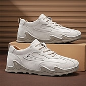 billige Ankelstøvler-Hvite, lette herresneakers med polstret såle og pustende design, komfortable, avslappede tursko for løping, trening og reiser