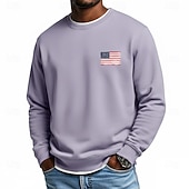  4e juli 2026 250e Memorial Day Mannen Streetwear Amerikaanse Vlag Crew Neck Lange Mouwen Hoodie Sweatshirt Casual Buiten Daily Sports Street