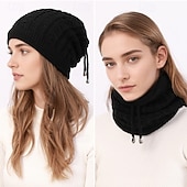 billige Hatter-Dame Hatt Beskyttelseshat Vinterhatter Varm Hjem Gate Daglig Strikket Ren farge