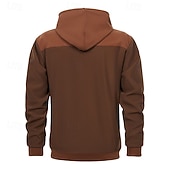 Χαμηλού Κόστους βασικά ανδρικά κουκούλα-Ανδρικά Φούτερ με Κουκούλα Μαύρο Πράσινο Χακί Χακί Μπεζ Με Κουκούλα Συνδυασμός Χρωμάτων Κορδόνι Κουρελού Τσέπη Αθλήματα &amp; Ύπαιθρος Καθημερινά Αργίες Βαμβάκι Κομψό στυλ street Βασικό Καθημερινό