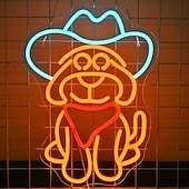 Недорогие Декоративные огни-Декоративные настенные светильники со светодиодной подсветкой и неоновыми лампами, собачки-сосиски, тореадоры, кошки, милые и красочные украшения в форме животных, световые вывески, USB-питание