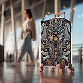 cheap Home Wear &amp; Home Slippers-Art Style Printed Luggage Cover Stretch Suitcase Protector Elastic Travel Baggage Cover