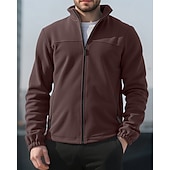 billige Basic gensere-Herre Genser Fleecegenser Genser med full glidelås Aprikos Svart Lilla Oransje lysegrå Opprett krage عادي Ta igjen glidelåsen Lomme Sport &amp; Utendørs Daglig Ferie Polyester Gatemote Grunnleggende