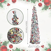 お買い得  屋内のクリスマスライト-クリスマス カラフルな小さな円形シルバー折りたたみクリスマスツリー LED ライト、5M 50LED 暖かい光のストリング、1.5M/5FT AAA バッテリーボックス、インドア リビングルーム、書斎、階段、パーティーホリデー装飾小道具用