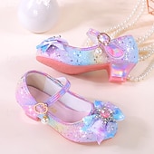 preiswerte Prinzessinnenschuhe für Kinder-Glitzernde Mary-Jane-Schuhe für Mädchen mit Schleife und Kristallverzierungen – verstellbarer Riemen, in Rosa und Blau erhältlich