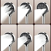 billiga Badrumsprylar-Stor panel 7 lägen handhållet duschmunstycke högtryck vattenbesparande spraymunstycken stort flöde massage badrumsduschmunstycke för hemmabruk badrumsduschtillbehör