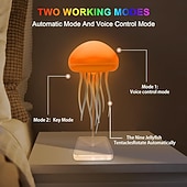 baratos Luzes da noite do berçário-luminária de água-viva, luminária de água-viva com pernas dançantes, luz noturna de água-viva com controle de voz, luminária de cabeceira de água-viva para quartos, sala de estar e presentes de Natal