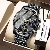 Νέο ανδρικό ρολόι χαλαζία με νυχτικό και στρας, ανθεκτικό στις γρατσουνιές και στη φθορά, ιδανικό για δώρο διακοπών και γενεθλίων Χαμηλού Κόστους Ρολόγια Quartz-Νέο ανδρικό ρολόι χαλαζία με νυχτικό και στρας, ανθεκτικό στις γρατσουνιές και στη φθορά, ιδανικό για δώρο διακοπών και γενεθλίων