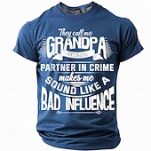  Ανδρικό Μπλουζάκι Παππούς Σύντροφος Στην Εγκληματικότητα Κακή Επιρροή Αστείο Μπλουζάκι Με Σύντομο Μανίκι