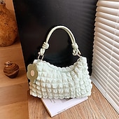 Χαμηλού Κόστους Αποθήκευση &amp; Οργάνωση-τσάντα ώμου με χιαστί φερμουάρ – πλισέ τσάντα μασχάλης με φυσαλίδες, μονόχρωμη καθημερινή τσάντα για καθημερινή χρήση και εξόδους