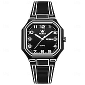 abordables Montres à quartz-Montre homme Olevs 5661, montre à quartz carrée originale, étanche, lumineuse, semaine, date, montres de sport