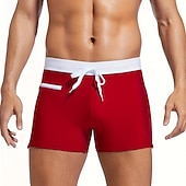 ieftine Costume de baie și pantaloni scurți de plajă-Bărbați Pantaloni Scurți de Înot Boxeri înot Costume de baie pentru costume de baie Mată Buzunar cu Fermoar Elastic Respirabil Pantaloni Surfing Bikini Scufundare Vară