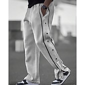 cheap Running Pants &amp; Tights-Men's Wide-leg Sweatpants sport pants Casual Pants with Pockets Split High Waist Bottoms Gym Athleisure Workout Spring Fall Breathable Gym Workout Track Regular Fit Sportswear Activewear Solid Colored
