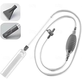 ieftine Produse de curatat-Aspirator manual pentru pietriș, 1,7/2,6 m, cu sifon profesional 3 în 1 pentru acvariu, cu supapă de debit reglabilă - schimbător de apă &amp;îndepărtare a resturilor, instrument de curățare a acvariului