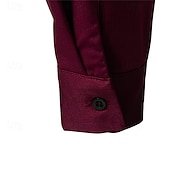 preiswerte Businesshemden für Herren-Herren Hemd Kleidhemd Knopfhemd Einfach Hochzeit Party Schwarz Weiß Wein Marineblau Langarm Revers Frühling Herbst Bekleidung Patchwork