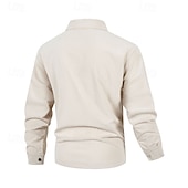 economico Giubbotti Casual-Per uomo Giacca Leggera Giacca in Velluto a Coste Giacca Cargo Giacca Casual Vacanza Quotidiano Traspirante Tasca Primavera Autunno Semplice Moda Classico Bavero Regolare Nero Cachi Grigio Giacca