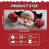 abordables Cubiertas navideñas para puertas de garaje-Cubierta de puerta de garaje navideña, Papá Noel atravesando la pared, gran fondo colgante para exteriores, pancarta de pared navideña, decoración festiva para patio, hogar, fiesta en 3D, escena