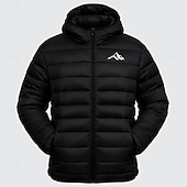 economico giacche e cappotti grafici da uomo-Per uomo Grafico Montagna Cappotto Invernale Giacca Piumino Giacca imbottita Calore Termico Impermeabile alla pioggia Leggero Casual All'aperto Quotidiano Giacca imbottita trapuntata con cappuccio