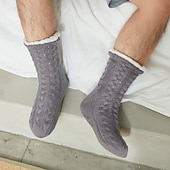  Heren winter fleece vloer sokken warme dikke antislip pantoffels voor volwassenen binnen en buiten