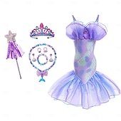 baratos Fantasia de Menina-Semana do Livro 2026 A Pequena Sereia Cauda de Sereia Vestido de Princesa Aqua Vestido de Halloween Fantasia de Cosplay Fantasia para Festa Temática Cosplay Filme Cosplay para Meninas Fantasia Infantil Carnaval Baile de Máscaras