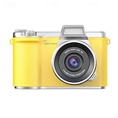 お買い得  アクションカメラ-1080P HDポータブルCCDカメラ 4Kレンズ フリップスクリーン USB充電式リチウムポリマーバッテリー 初心者向け旅行Vlogging 完璧なバレンタインデーギフト 初心者カメラ