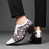 abordables Chaussures Déclaration-Chaussures à talons hauts noires à motif floral pour homme – Design élégant et tendance, parfaites pour les événements formels, les tenues tendance et les sorties en soirée