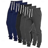 billige Joggesko-Herre Joggebukser Jogger Bukser Uformelle bukser Snorer Lomme Elastisk midje عادي Komfort Full lengde utendørs Daglig Enkel Klassisk Stil 1 2