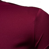 preiswerte Businesshemden für Herren-Herren Hemd Kleidhemd Knopfhemd Einfach Hochzeit Party Schwarz Weiß Wein Marineblau Langarm Revers Frühling Herbst Bekleidung Patchwork