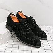 ieftine Brogue pantofi-Pantofi de mireasă brogue maro închis pentru bărbați, din piele ecologică – pantofi de mireasă clasici și sofisticați pentru miri