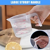 ieftine Pahare-Set de 3 căni de măsurat, include căni de măsurat lichide din plastic de 250 ml (1 cană), 500 ml (2 căni) și 1000 ml (4 căni) - pentru copt, gătit, amestecat &amp;căni de măsurat ustensile esențiale de