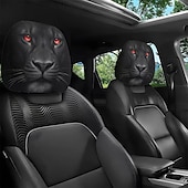 voordelige Voertuigservice-2 stuks schattige dieren auto hoofdsteun hoes - dubbelzijdig bedrukt ontwerp, elastische niet-gevulde pasvorm autostoel beschermers, krasbestendige hoofdsteun decoratie voor auto&#039;s, vrachtwagens,