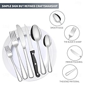 economico Sala da pranzo e posate-Set di posate natalizie in acciaio inox da 24 pezzi, coltello, forchetta, cucchiaio, stoviglie, utensili da cena occidentali, set regalo per le feste di Natale