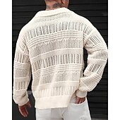 preiswerte Herrenpullover-Herren Pullover Strickpullover Gerippt Stricken Normale Oberteile Gestrickt Einfach Revers Mode Basic Urlaub Alltagskleidung Bekleidung Herbst Winter Blau Grün S M L
