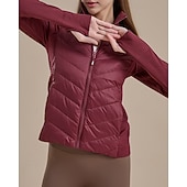 cheap Puffer Jackets-Women's Hiking Jacket Puffer Jacket Thermal Jacket Outdoor Thermal Warm Hiking Outfits Hiking Clothes Winter Autumn / Fall Top Camping / Hiking / Caving Winter Sports Running Solid Color Black White